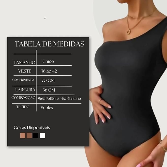 Body Feminino Um Ombro Moda Blogueira Verão - Imagem 2