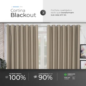 Cortina Blackout Tecido Grosso 2,80x2,30 Porta Sala Quarto