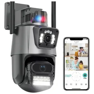 C&acirc;mera Seguran&ccedil;a Ip Wifi P11 Lente Dupla 6mp Full Hd App Icsee Cor Preto Eks Haixia